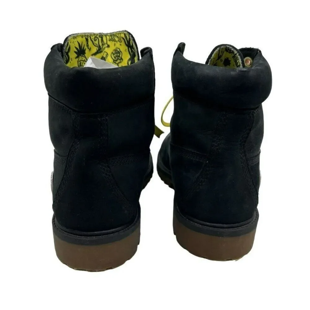 Timberland SpongeBob Boots Boys Size 5 Black Yellow Good‎ Waterproof Limited